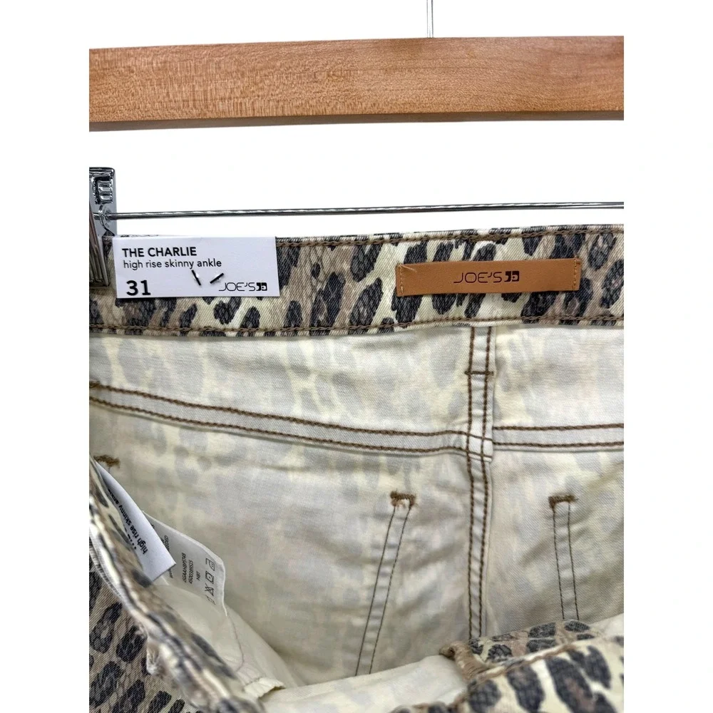 Joe's Jeans The Charlie High Rise Skinny Ankle Leopard Animal Print Jeans 31 NWT